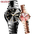 OLEVS 6897 Fashion Lover Armbanduhr Minimalistische Diamant Quarzuhr für Männer und Frauen Stahlgürtel Legierung Gehäuse Tag/Datum Uhr